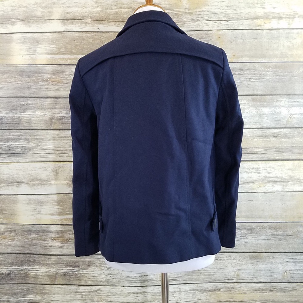 NWT Zara Navy Blue Double Breasted Coat Jacket - Picture 6 of 8